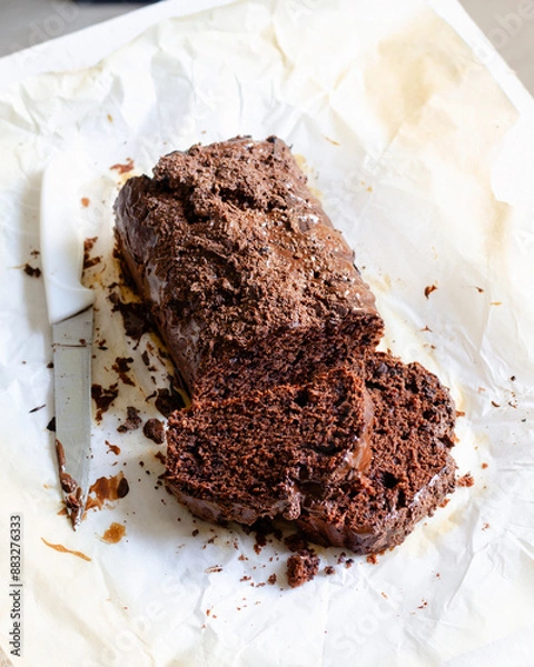 Fototapeta SLICE DOUBLE  CHOCOLATE POUND CAKE