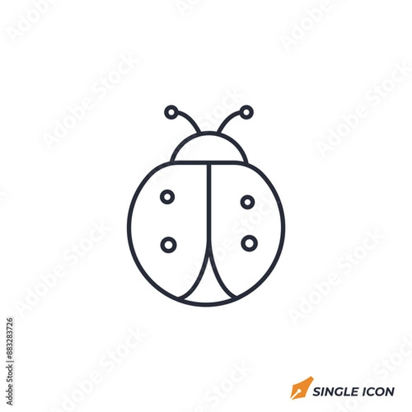 Fototapeta Ladybug icon vector illustration. Ladybug symbol isolated on white background
