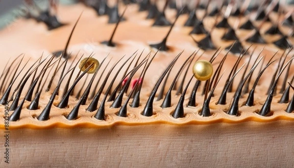 Obraz Macro view of human hair follicles