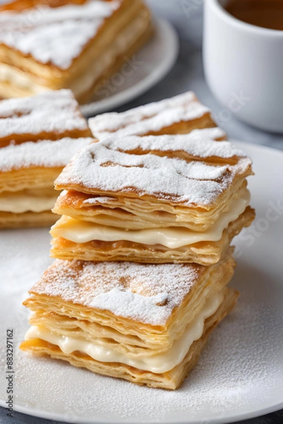 Fototapeta stack of pancakes with syrup