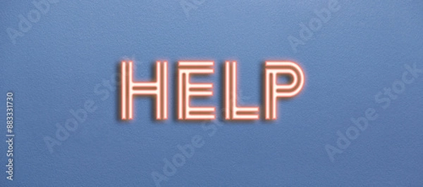 Obraz Help neon sign on a wall