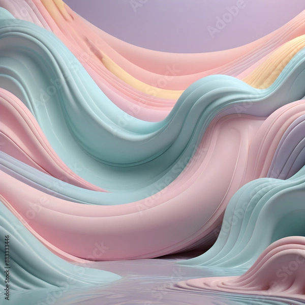 Fototapeta abstract Pastel waves background