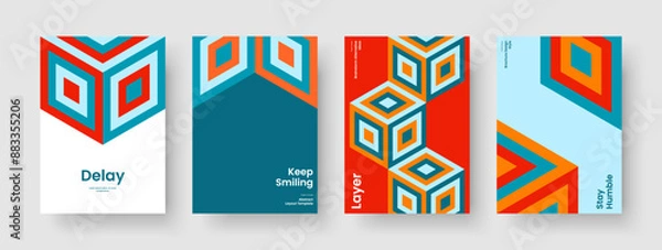 Fototapeta Isolated Report Design. Geometric Banner Template. Abstract Background Layout. Brochure. Business Presentation. Book Cover. Flyer. Poster. Magazine. Journal. Portfolio. Handbill. Notebook. Pamphlet