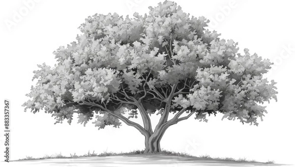 Fototapeta A linear vector of a detailed tree.