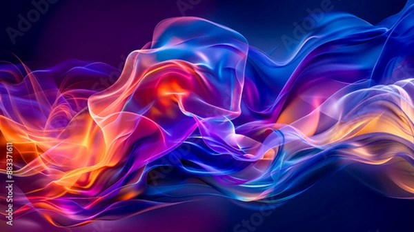 Fototapeta Abstract colorful wave design flowing in smooth lines