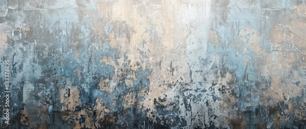Obraz Abstract grunge background with grey and blue tones, old concrete wall texture with rust stains
