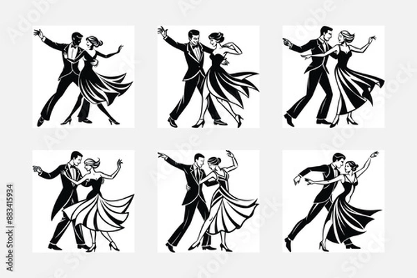 Fototapeta Cloud Silhouette Drawing - Vector Image set