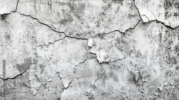Fototapeta Cracked concrete walls and floors with abstract background texture