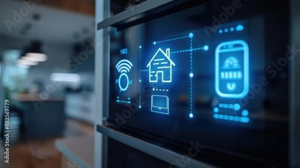 Obraz Smart homes utilize interconnected devices to provide automation, security, and energy management