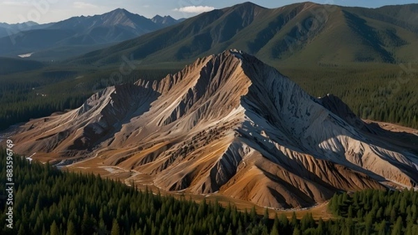 Fototapeta Describe the formation process of residual mountains.
