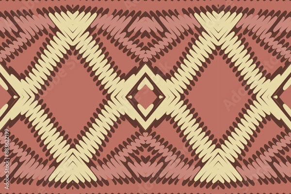 Fototapeta Ethnic Seamless pattern Ikat geometric Indian style. Tribal ethnic vector texture. seamless striped pattern. Ethnic ikat chevron pattern background
