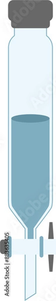Fototapeta Dropping Funnel Laboratory Glassware Vector Flat Illustration
