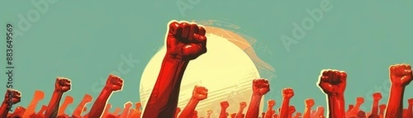 Fototapeta The Consumer Manifesto A vintagestyle propaganda poster depicting empowered consumers demanding fair prices, transparency, and ethical practices Style Propaganda art, bold