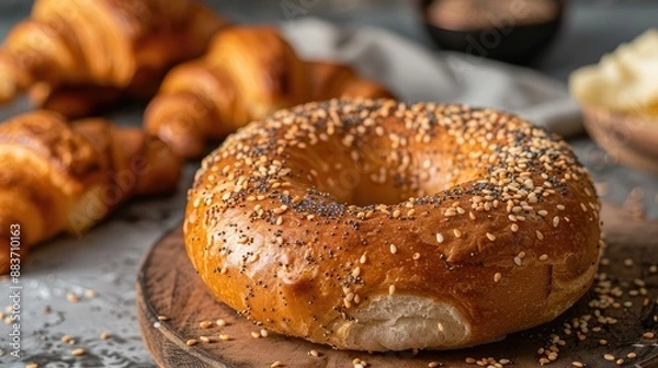 Fototapeta freshly baked bagels