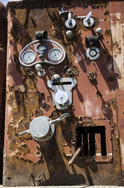 Obraz Old fire engine control panel