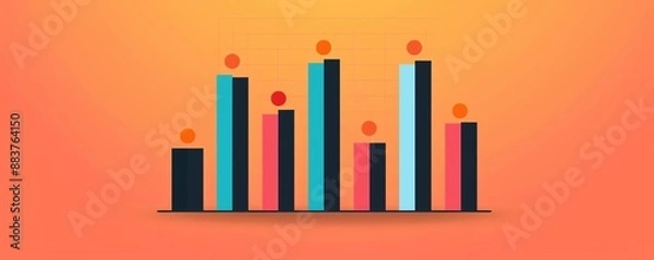 Fototapeta Data visualization, infographics and charts, flat design illustration