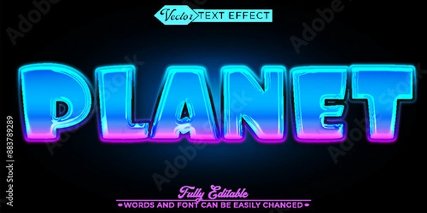 Fototapeta Planet  Vector Editable Text Effect Template