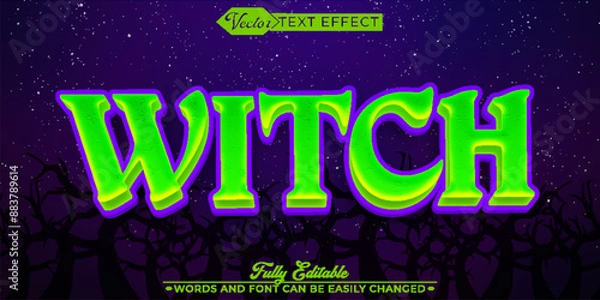 Fototapeta Horror Witch Vector Editable Text Effect Template