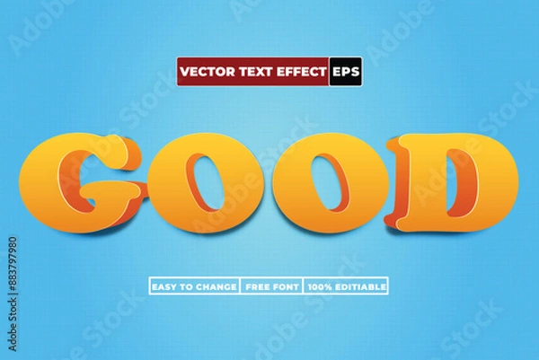 Fototapeta Premium 3d Vector Text Effect Fully Editable High Quality. 