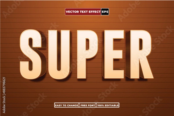 Fototapeta Premium 3d Vector Text Effect Fully Editable High Quality. 