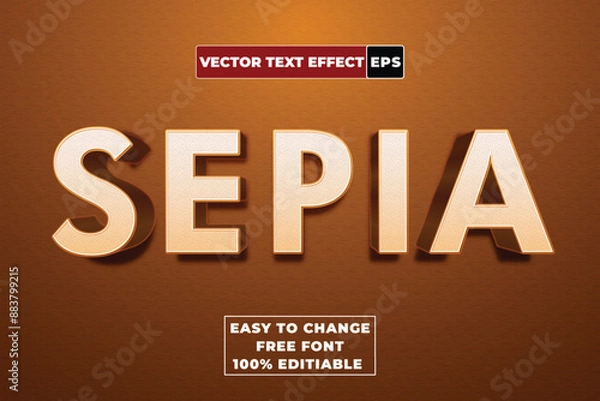 Fototapeta Premium 3d Vector Text Effect Fully Editable High Quality. 