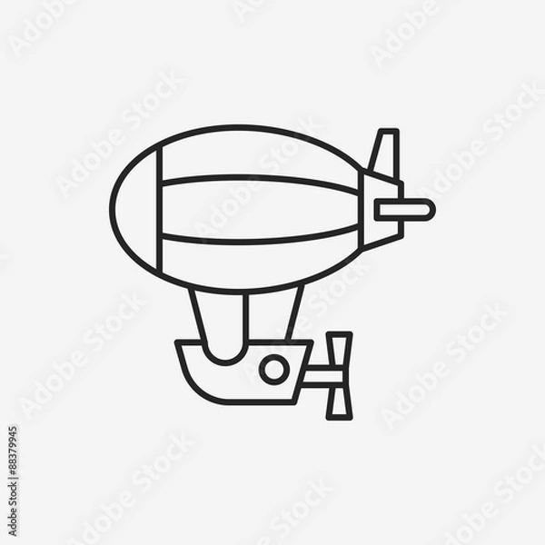 Fototapeta airship line icon