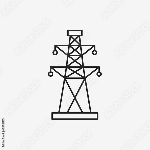 Fototapeta Electric Tower line icon