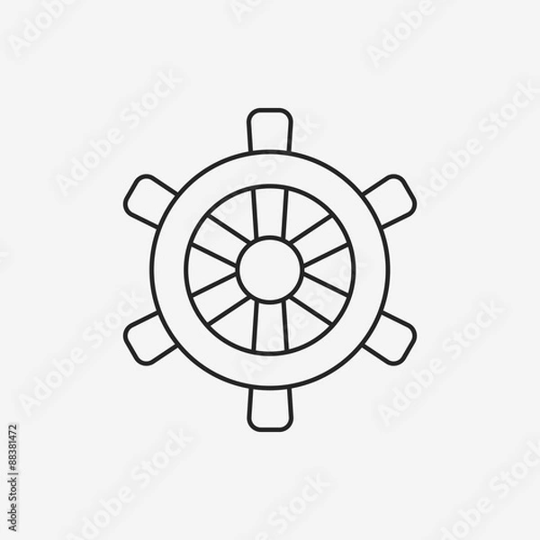 Obraz Rudder line icon