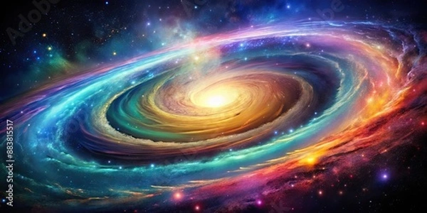 Fototapeta Abstract colorful swirl design resembling a galaxy in outer space , abstraction, art, creative, digital, artwork, vibrant