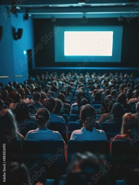 Fototapeta Group audience watching presentation