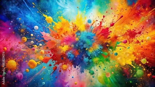 Fototapeta Abstract paint splatter on canvas with vibrant colors , art, design, creativity, colorful, texture