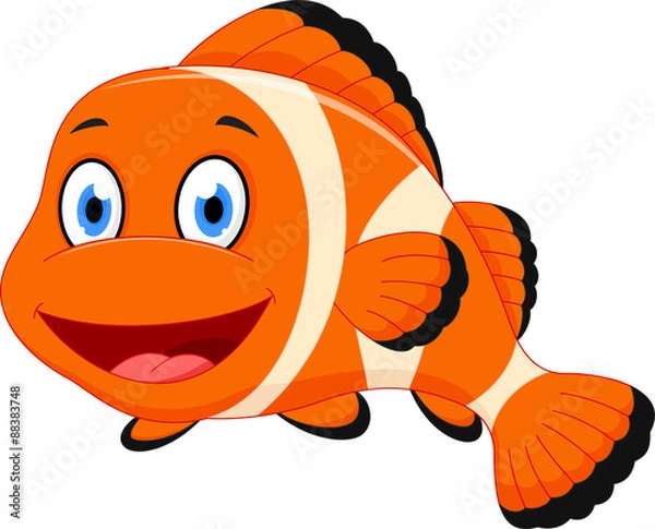 Obraz Cute clown fish cartoon