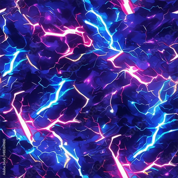 Fototapeta アニメ風の電光石火の稲妻テクスチャ