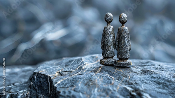 Fototapeta Conceptual image of teamwork and cooperation copy space. Generative AI