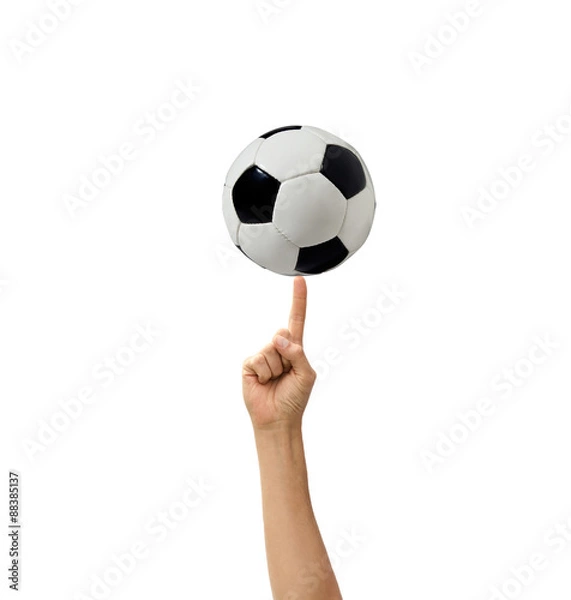Obraz soccerball in a hand the isolated