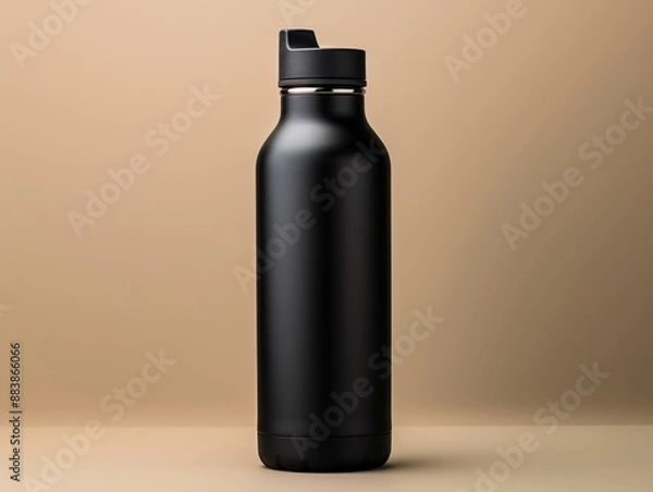 Obraz a black water bottle with a lid