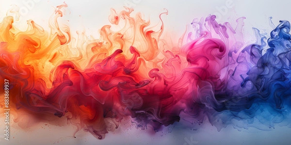 Fototapeta カラフルな光の背景の水彩画