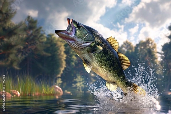 Obraz a fish jumping out of water