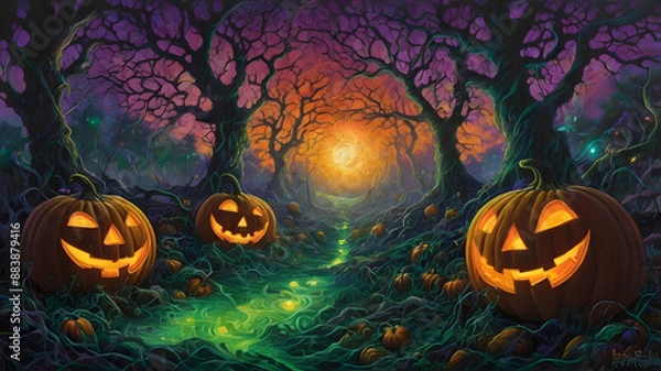 Obraz Pumpkin and Trees