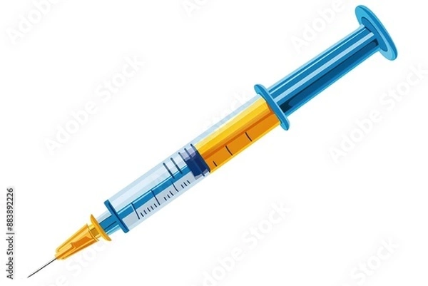 Fototapeta Syringe for injection on a white isolated background.