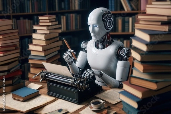 Obraz Artificial intelligence that is an accomplished creative writer – Generated Image