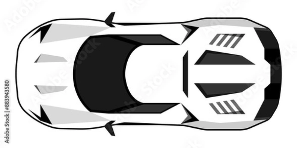 Obraz Super soprt car racing car top view illustration vector