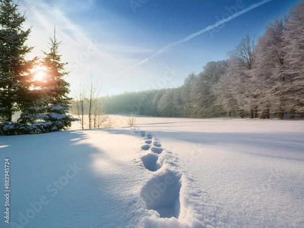Obraz winter landscape with snow