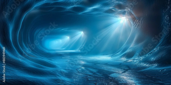 Fototapeta 抽象的な青い光線