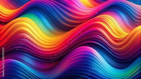 Obraz Lines pattern with blue-green gradient.