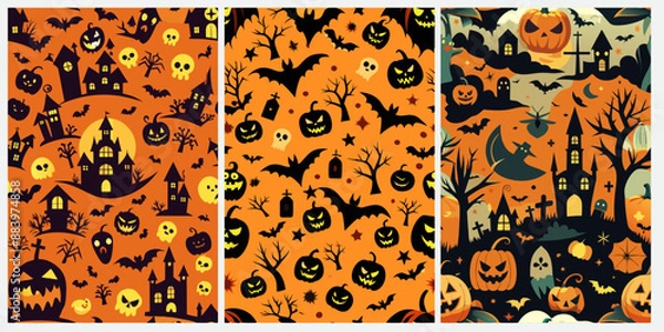 Obraz halloween background with pumpkins