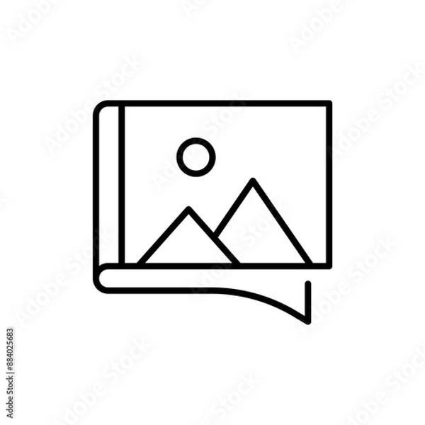 Fototapeta Photo album outline icons, minimalist vector illustration ,simple transparent graphic element .Isolated on white background