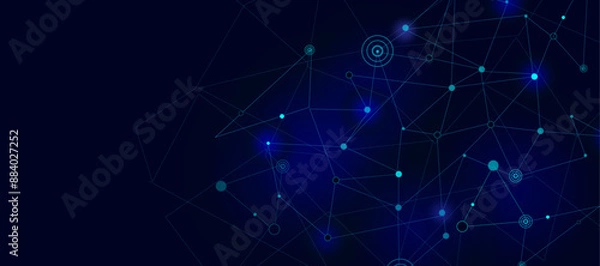 Fototapeta Vector Internet connection of science and technology graphic design background.