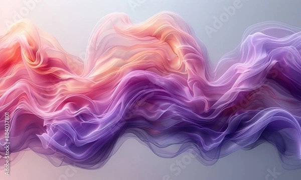 Fototapeta An abstract gradient background design featuring a swirling wave of pink and purple liquid lines.