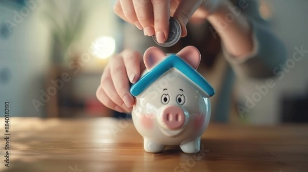 Obraz The Piggy Bank Coin Deposit